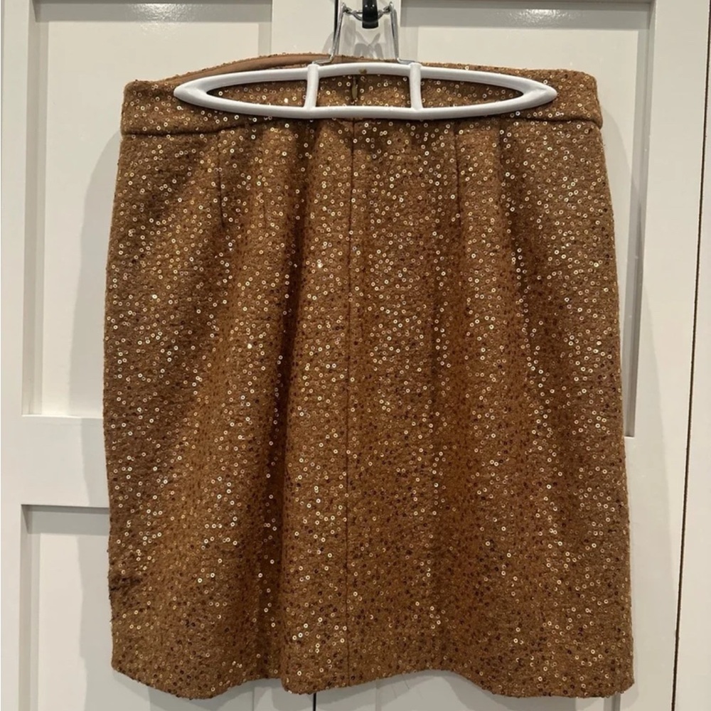 LOFT Gold Sequin Bubble Skirt Knee-Length Cocktail
